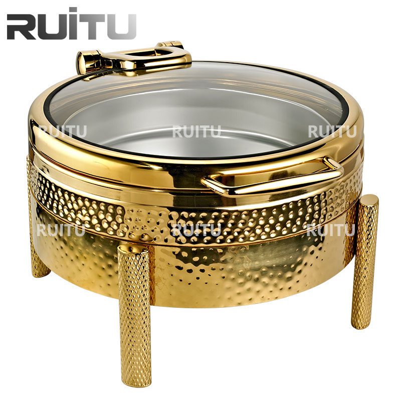 Chafer Shaffing Dish Luxury Square Hammered Hammered Buffet Chafing Dishes for Catering