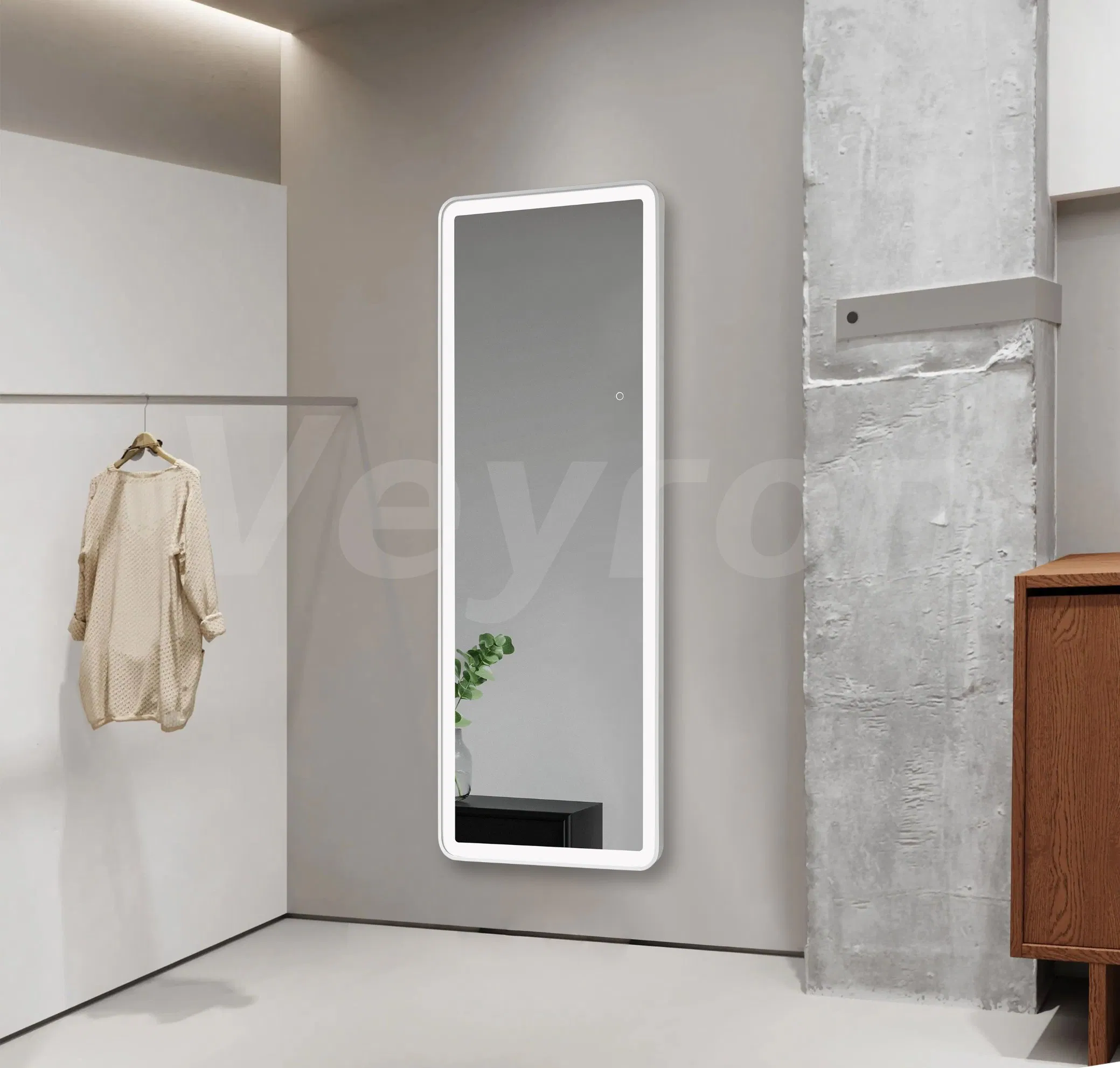 Modern Rectangle Glass Standing Full Length Body Dressing Bedroom Living Room Copper-Free 3mm 4mm 5mm 6mm Silver LED Mirror