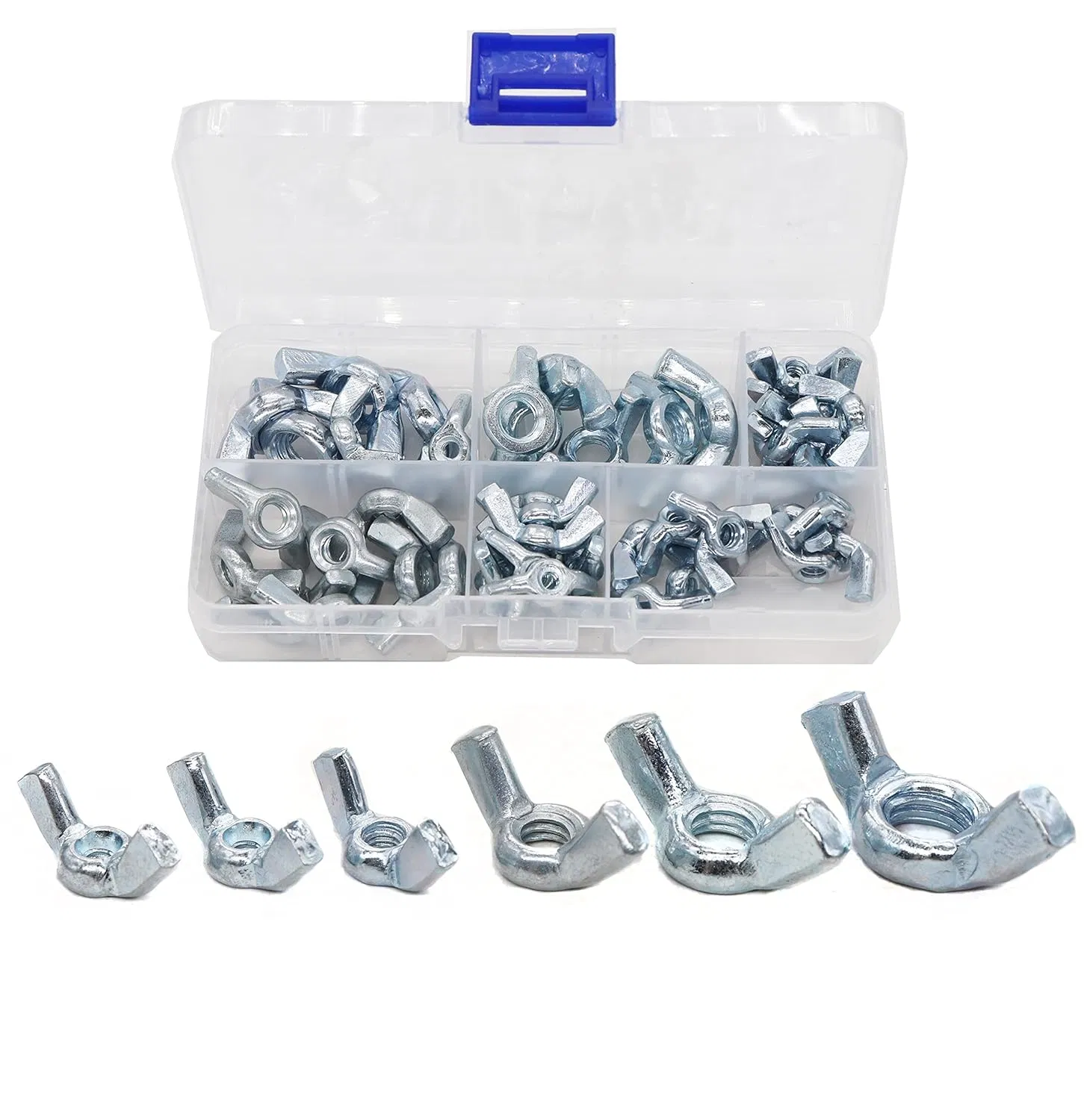 Carbon Steel/Stainless Steel Wing Nuts Assortment Kit Butterfly Nut Zinc Plated