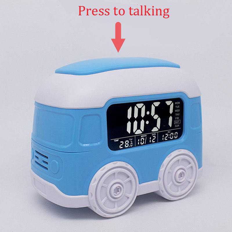 Kids Cartoon 3 Group Alarm Talking Button Clock