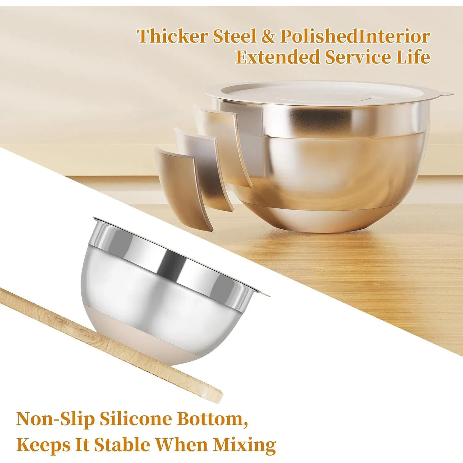 Stainless Steel Mixing Bowls with Lids