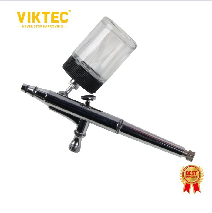 Viktec 9PC 7cc Spray Gun Kit Trigger Spray Gun Dual-Action Airbrush for Art, Craft, Model Paint, Cake Decorating, Tattoos with Cleaning Bottle
