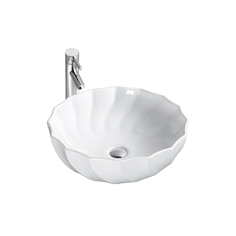 Ceramic Art Round Washbasin Countertop Washbasin From Chaozhou Penyuan Factory, Suitable for High-End Bathroom Sinks