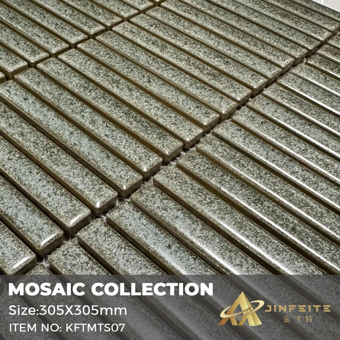 Черная мозаика из фарфора 30x30 мм