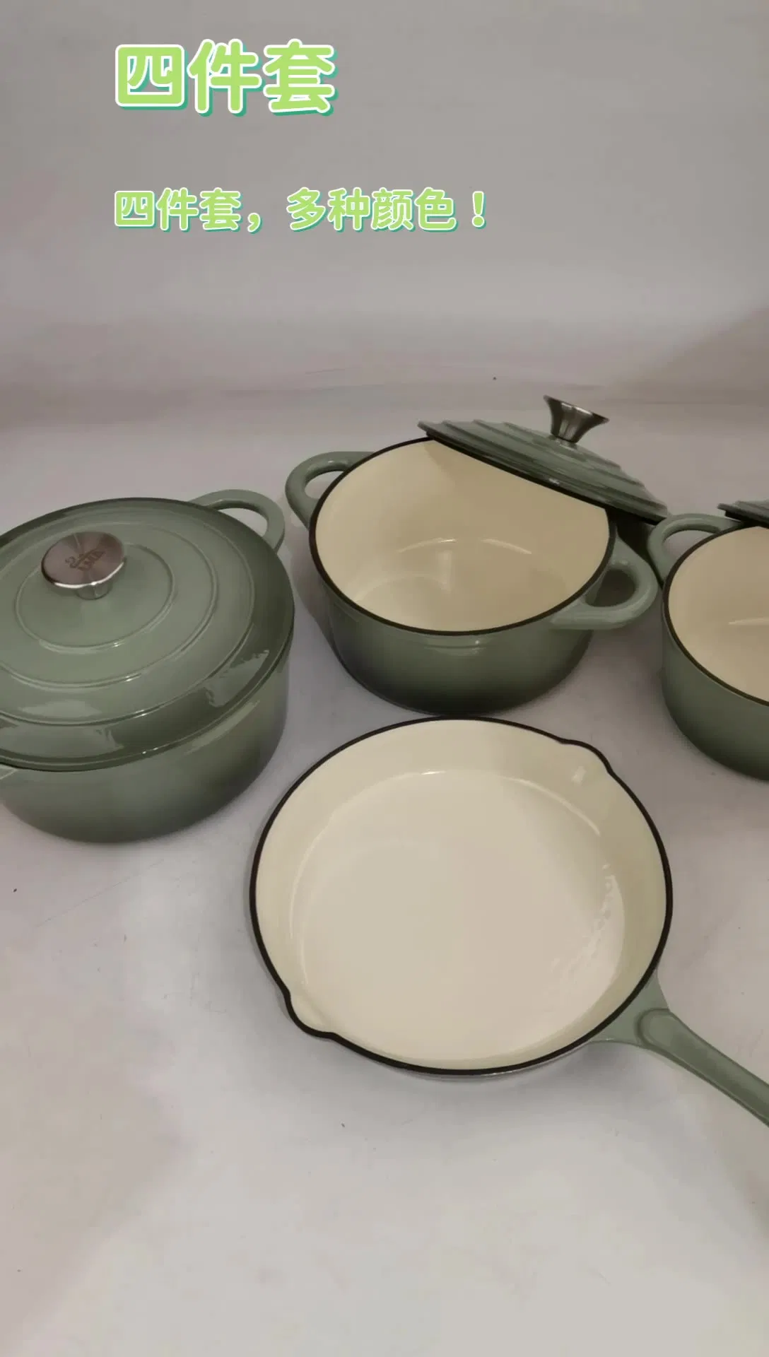 Heavy Duty Enameled Cast Iron Round Dutch Oven with Lid Pots and Pans Nonstick Cookware Set Cast Iron Pots