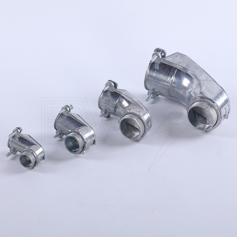 Flexible Conduit 90 Degree Zinc Squeeze Connector