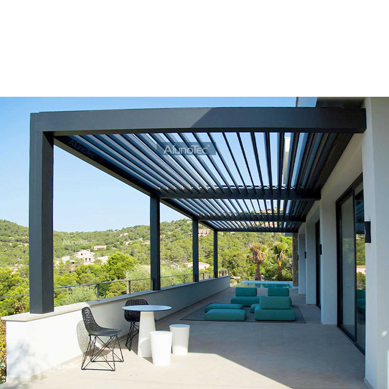 Motorized Outdoor Awnig Design Patio Cover Louvred Roof Aluminium Pergola Garden Canopy Carport Gazebo Pergolas