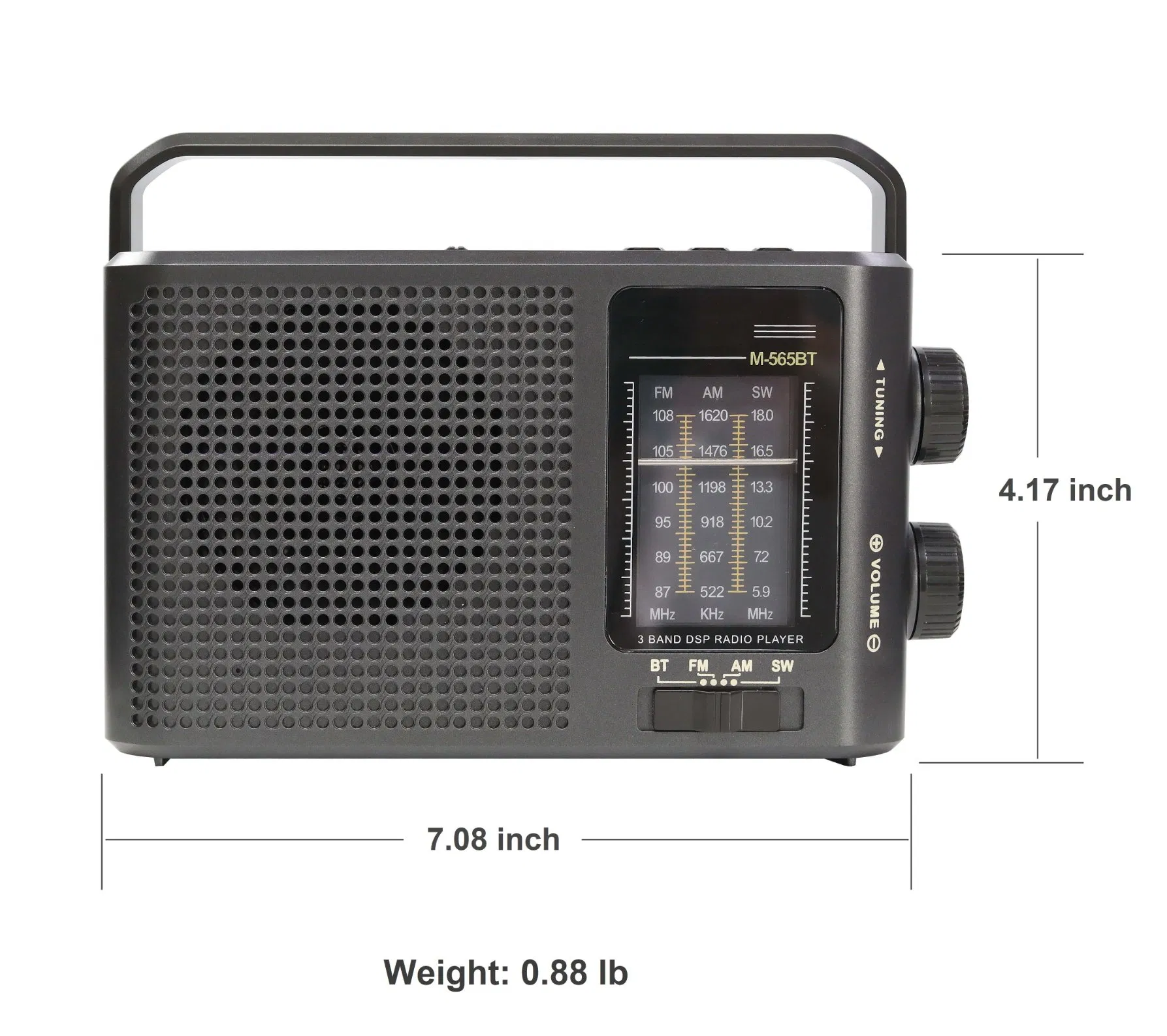 Портативное радио DSP с Bluetooth, фонариком и картой памяти