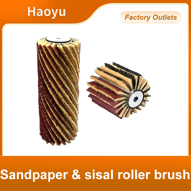 Sandpaper Sisal Roller Brush Sisal Sanding Cloth Roller Furniture Wood Polishing Sanding Cloth Roller Roller Brush for Industrial Sanding Machines