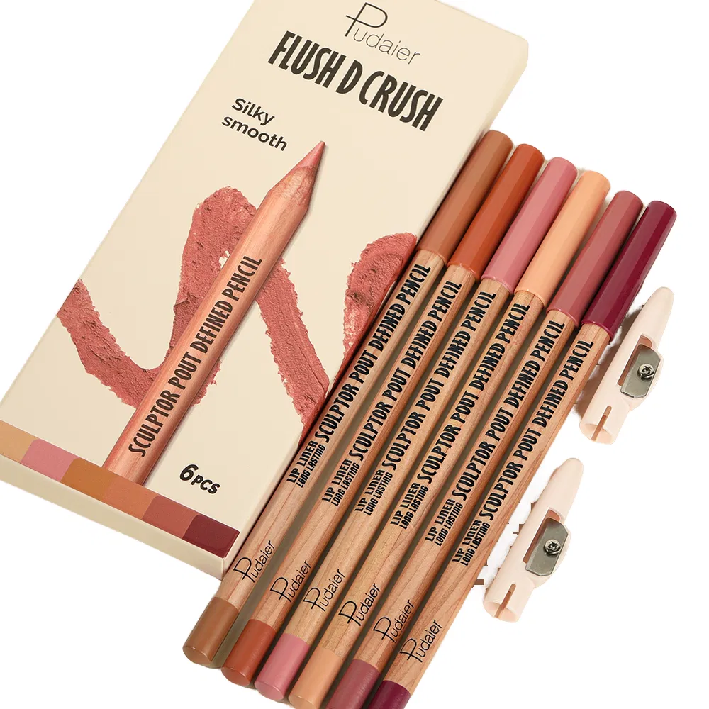 Pudaier Vegan Lip Pencil Set with Custom Logo and Sharpener