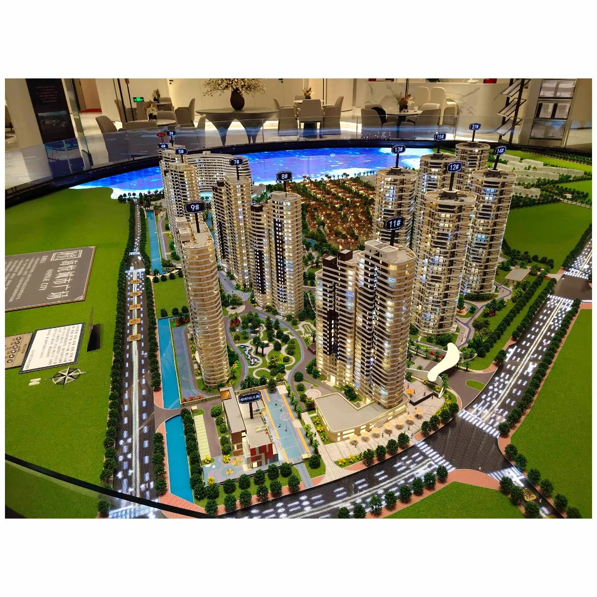 3D High-Quality Apartment Building Sand Table Model for Real Estate Sales Display