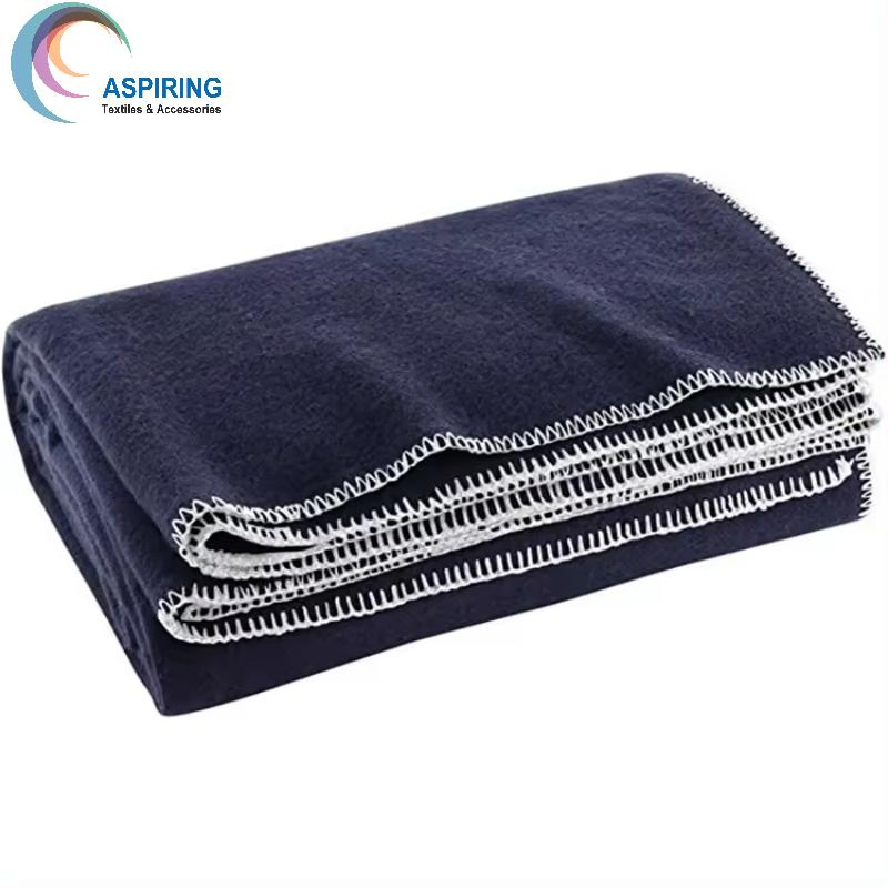 Двустороннее огнестойкое шерстяное одеяло для отелей и ЧС