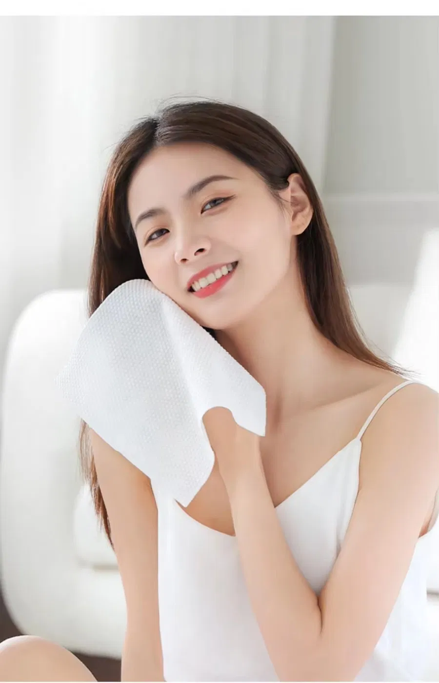 Ultra Soft Plant Fiber Disposable Face Towels for Facial Cleansing Box or Roll Tissue