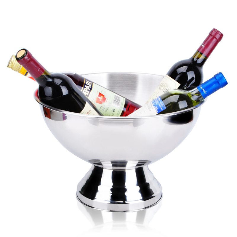 Gold Large Ice Bucket Stainless Steel Beer Wine Champagne Bowl