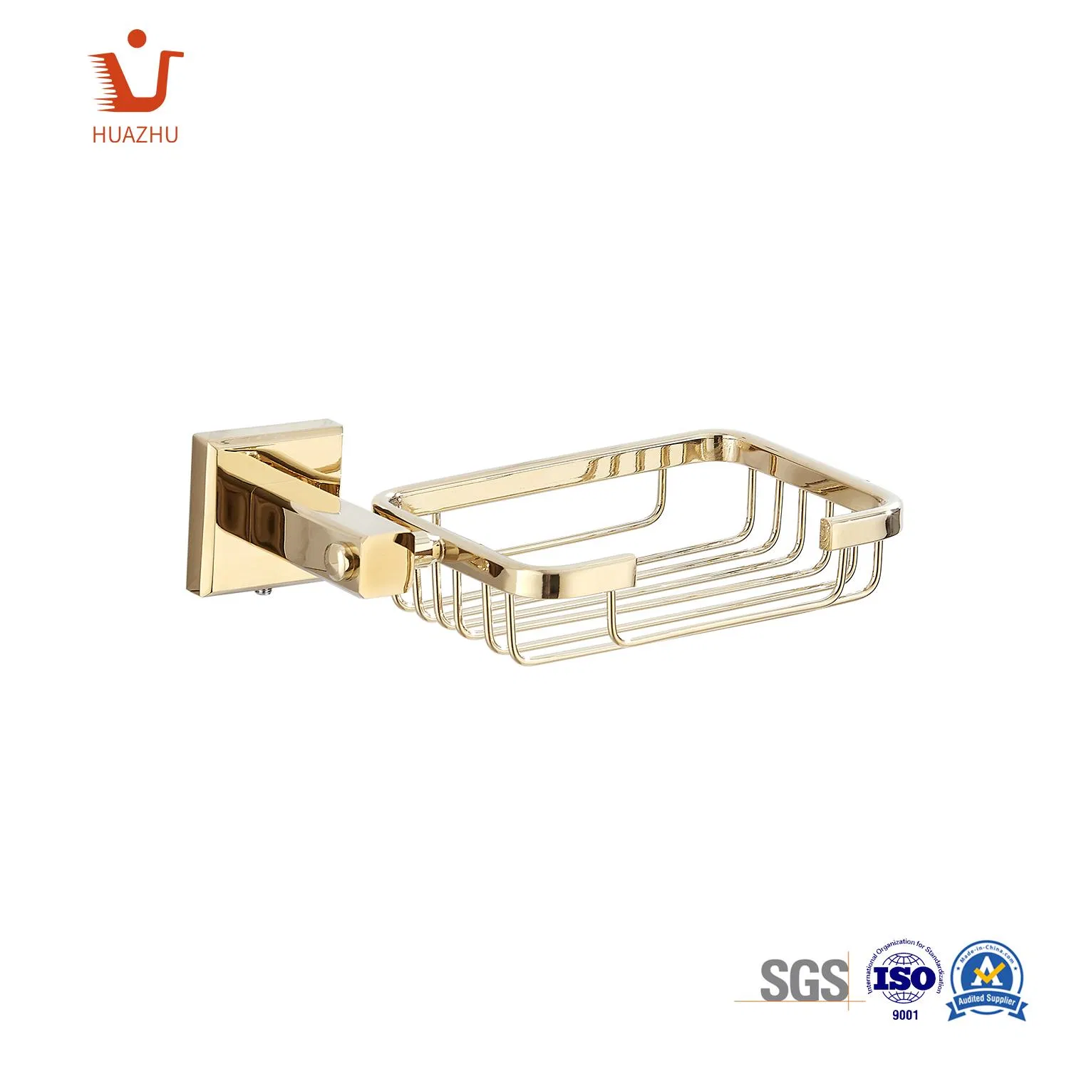 Bathroom Set Wall Mounted Gold Brass Soap Holder Dish Soap Basket