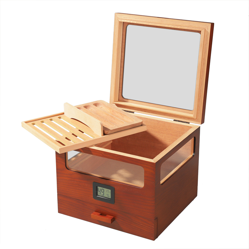 Wholesale OEM Handmade Spanish Cedar Wooden Cigar Cases Humidor Box