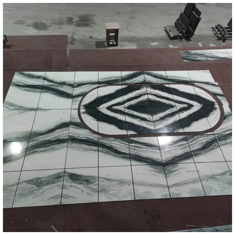 Brazilian Panda White Quartzite Bookmatched Tiles