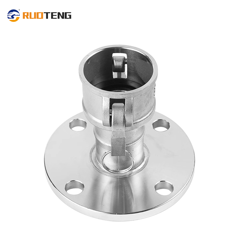 [Ruoteng] Stainless Steel C Type with Flange Quick Connector Female End Plate Handle Type Camlock