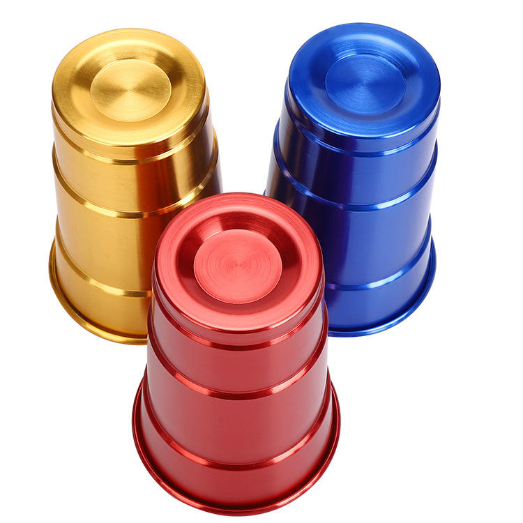 Custom Wholesale Logo Bar Cocktail Frozen Drink Glass Anodized Aluminum Drinking Cola Cups Stainless Steel Cup