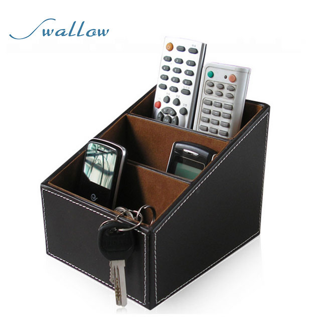 Держатель для пультов Swallow на 3 отделения, кожаный