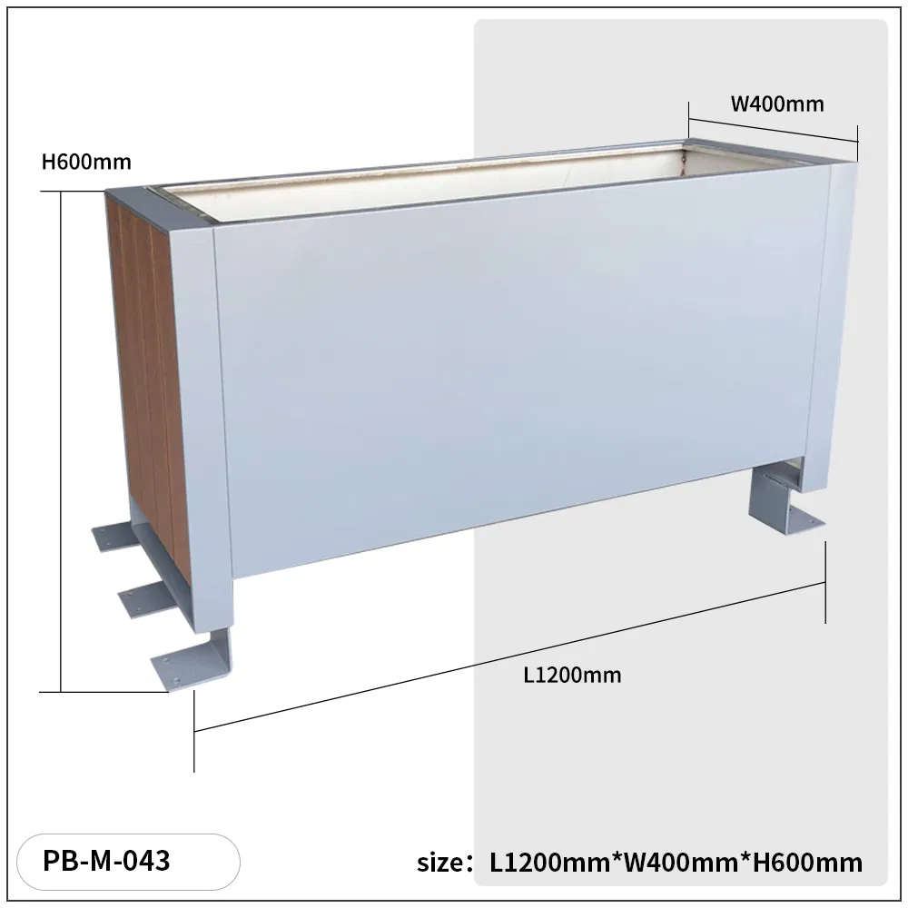 Металлические кашпо для сада, прямоугольные, цветные