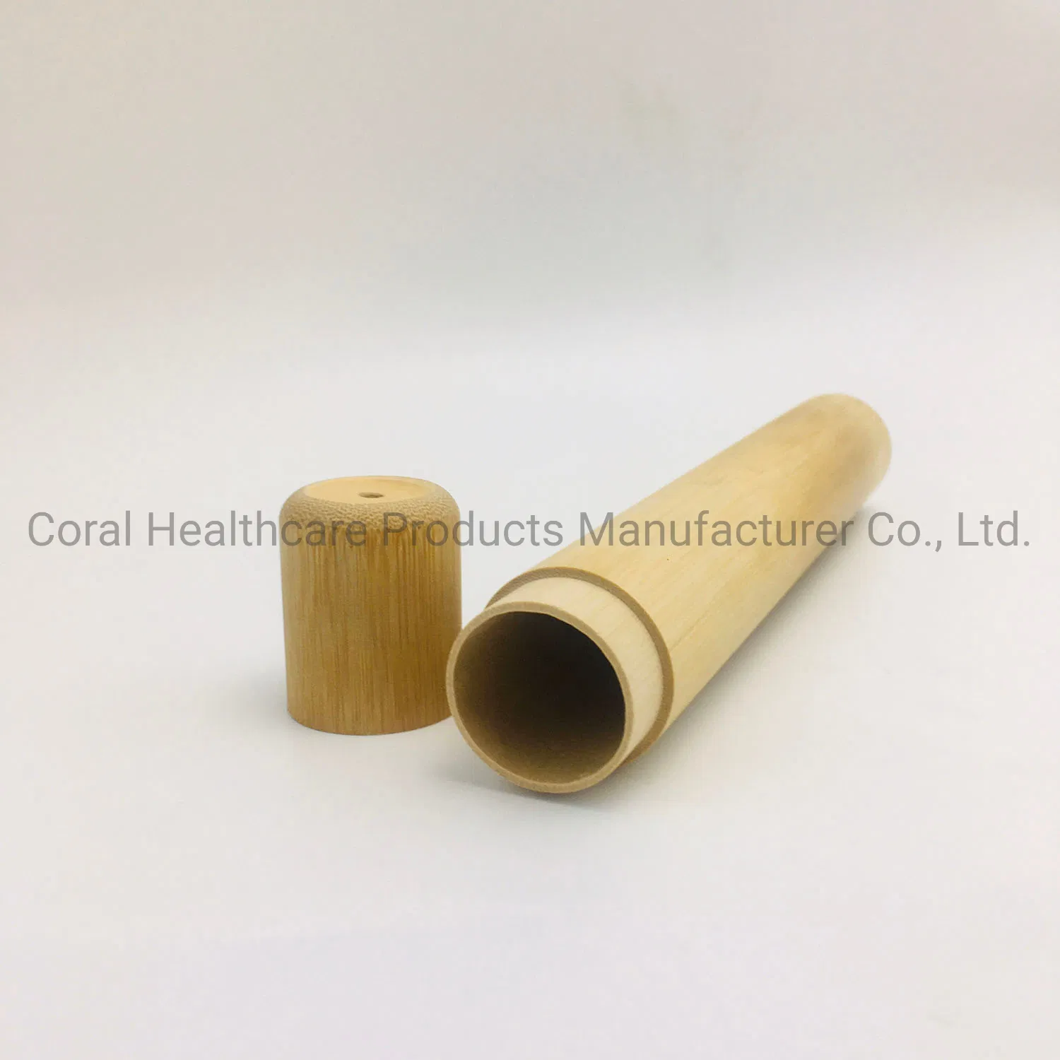 Natural Custom Size Bamboo Tube Travel Toothbrush Case
