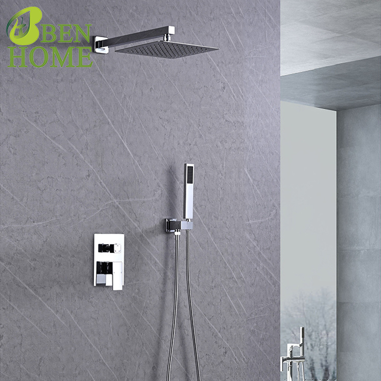 Bathroom Shower Brushed Concealed Shower Set 304 Stainless Steel High Flow