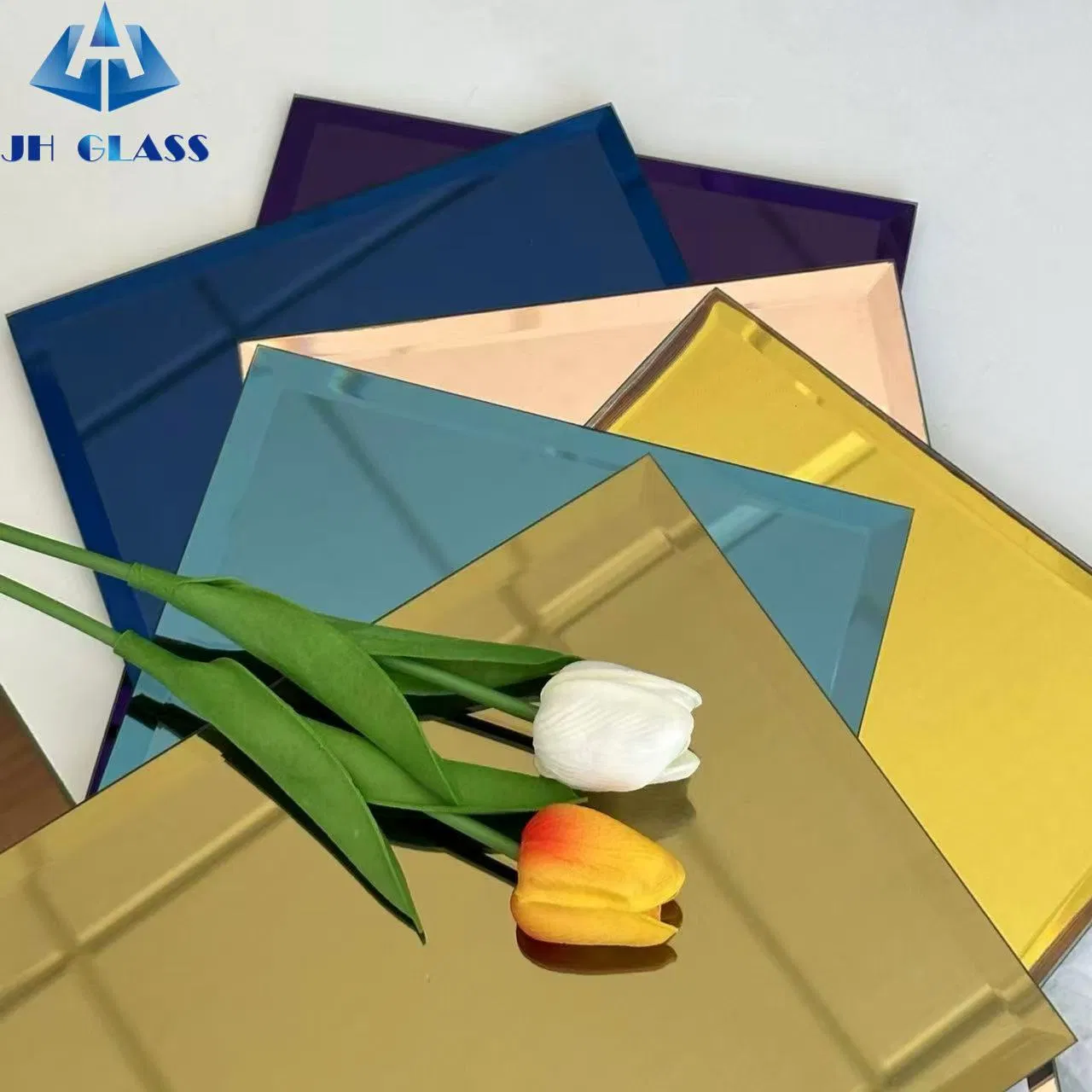 Beveled Edge Tinted Mirror Glass 4mm, 5mm, 6mm for Indoor Decorative/Bathroom Wall