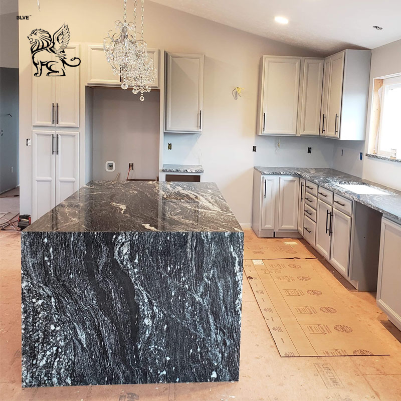 European Style India Black Forest Granite Biga Slabs Natural Stone Home Kitchen Countertop for Wholesale