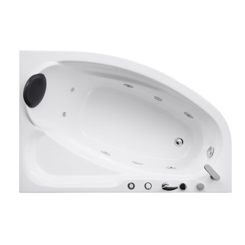 Угловая акриловая ванна с гидромассажем и Bluetooth