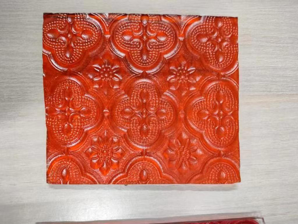 4mm-8mm Golden Yellow Red Green Blue Grey Brown Colors Painted Patterned Glass