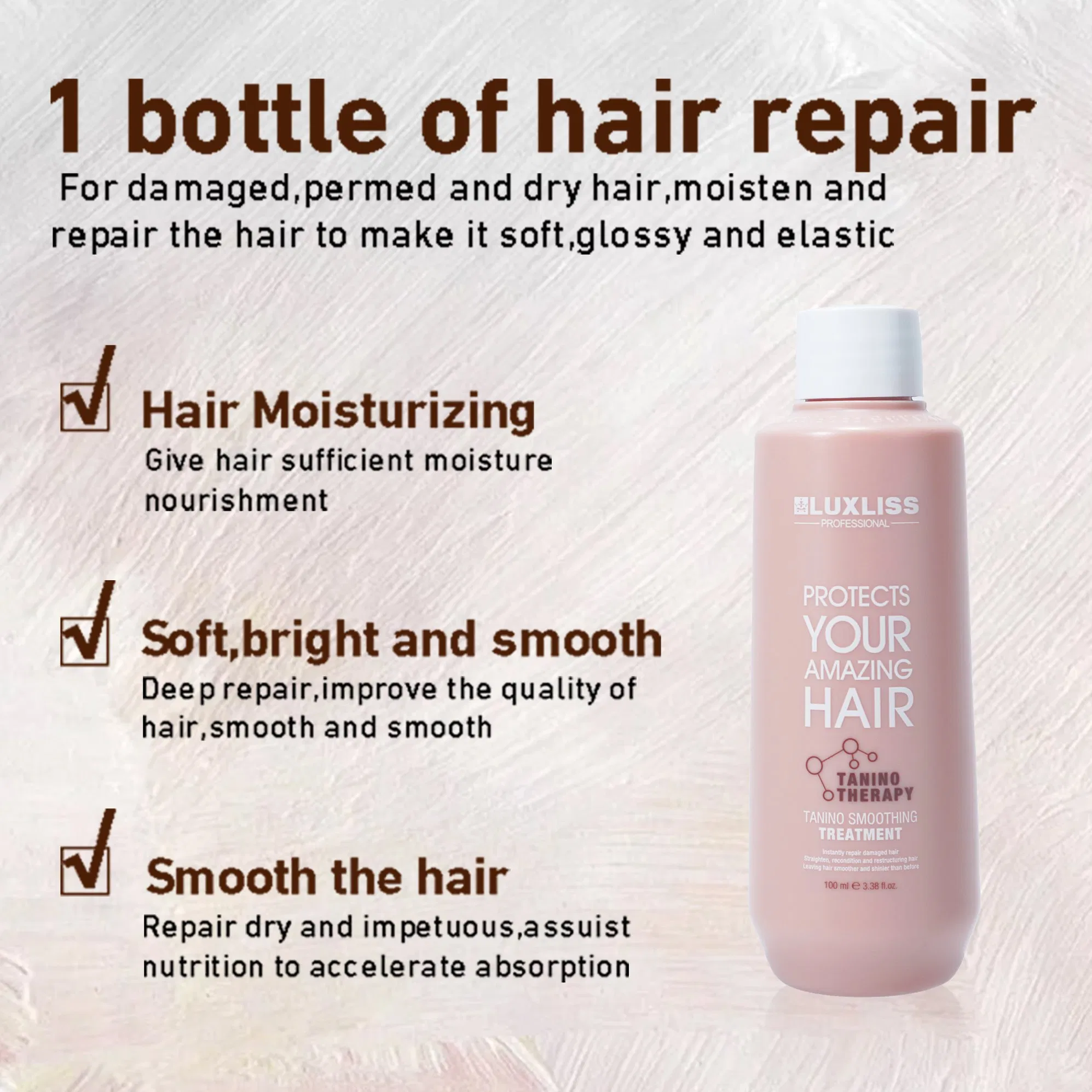 Luxliss Moisturizing Smoothing Amino Acid Female Hair Cream Straightening Tanino Hair Treatment