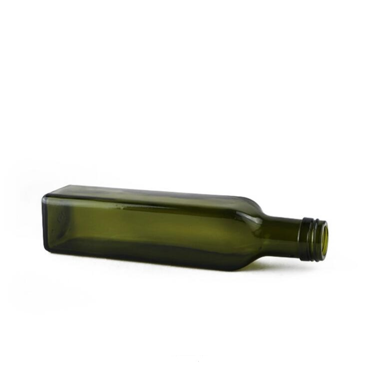 High Quality Durable Stocked Square Antique Dark Green 100ml 200ml 250ml Olive Oil Bottle