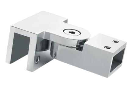 Bathroom Shower-Glass Hardware Accessories Patch-Fitting Adjustable Swiveling Glass-to Square-Pipe Clamp Bracket