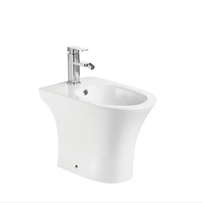 Hot Sale Bathroom Ceramic Round Shape Floor Mounted Back to Wall Bidet