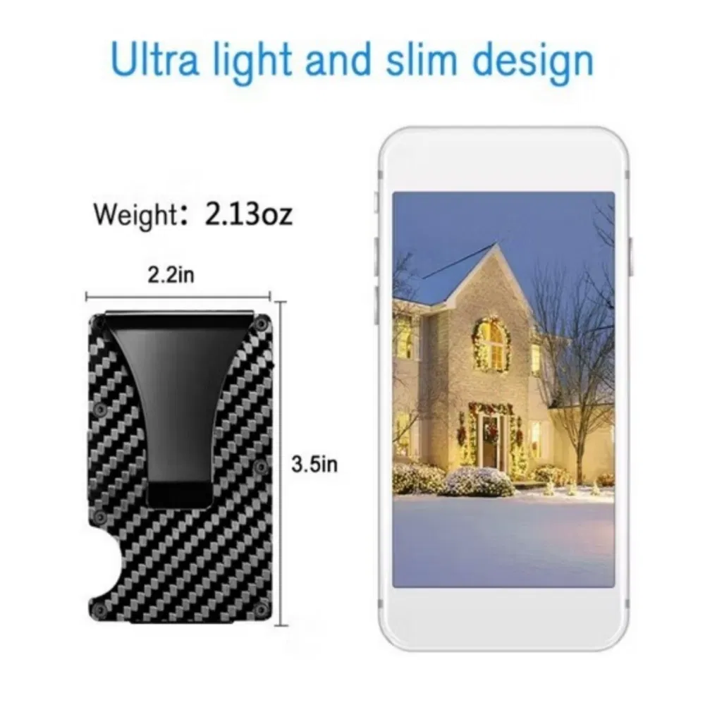 Минималистичный кошелек из карбона с защитой RFID