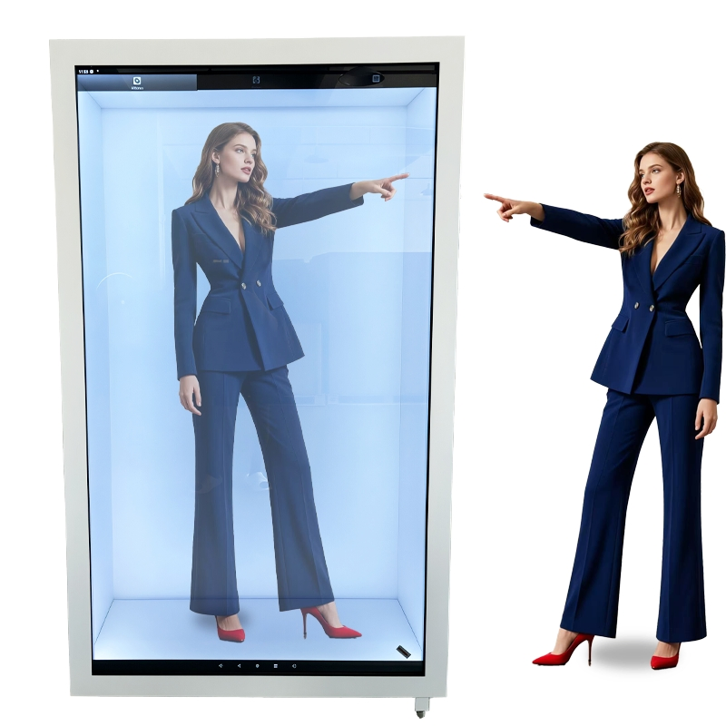 Прозрачный 3D голографический LCD-витрина 86 дюймов с ИИ и сенсорным экраном