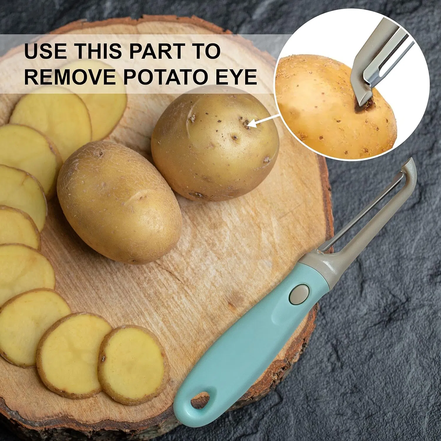 Essentials 3 Piece Peeler Set - Stainless Steel Trio Vegetable and Fruit Peeler - Interchangeable Multifunctional Cutter Slicer - Julienne Cut, Shredder, Peeler