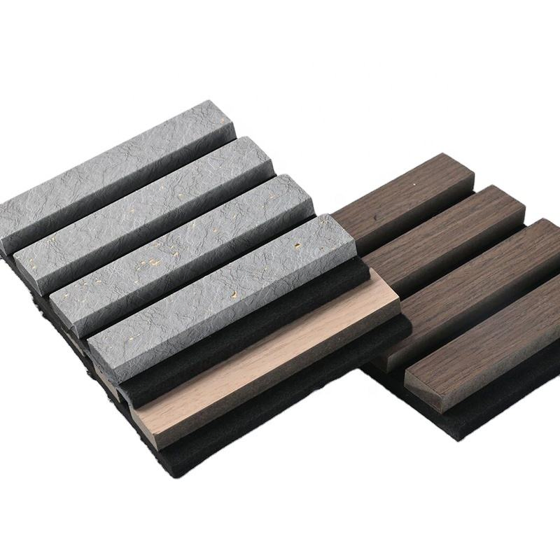 Acoustic Slat Wood Wall Panels for Soundproofing with Popular Wood Colors Finishes