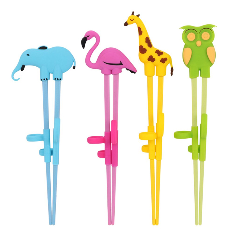 Hot Sale Food Grade Animel Pattern Baby Practice Silicone Chopsticks
