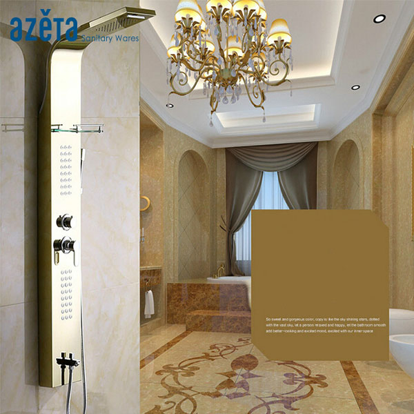 China Supplier 5 Function 304 Stainless Steel Column Set Rainfall Shower Panel