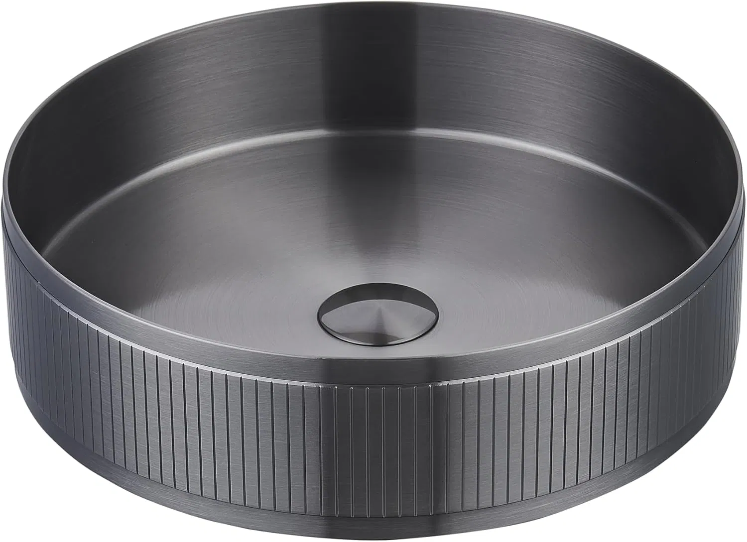 Basin Sink Stainless Steel Round Black PVD Wash Basin Sink Above Counter