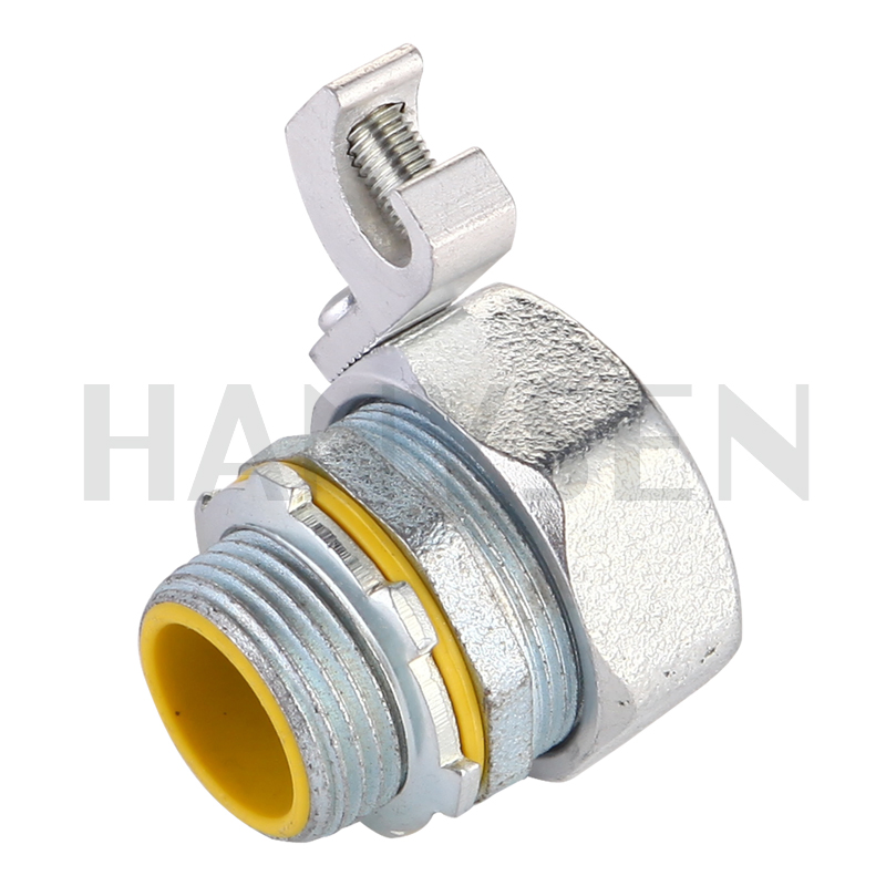 UL Malleable Iron Liquid Tight Flex Connector Straight Type with Grounding Lug