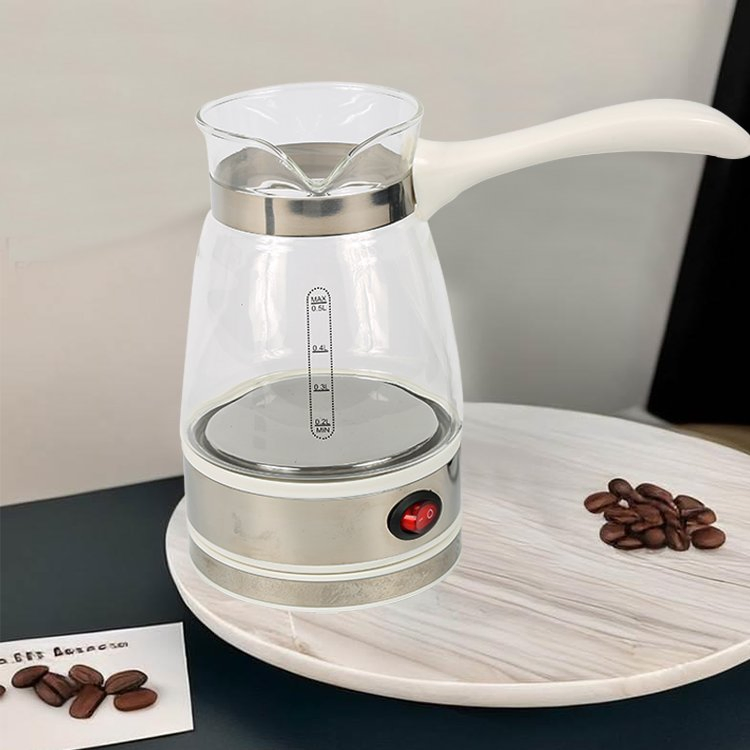 New Design Turkish Coffee Pot 500ml Heating Plate Coffee Pot Heater Transparent Kettle for Home
