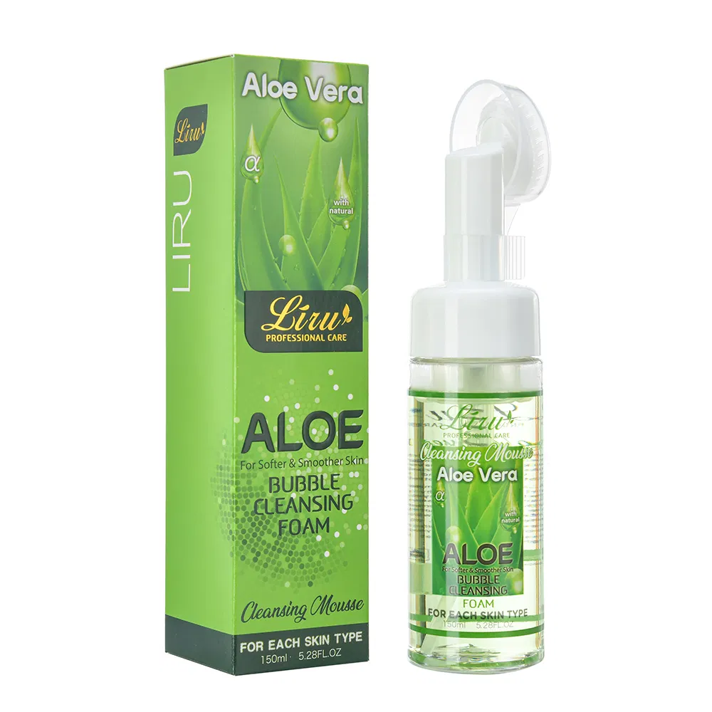 Hot Selling Skin Care Aloe Vera Foaming Facial Cleanser Moisturizing Face Wash Brush