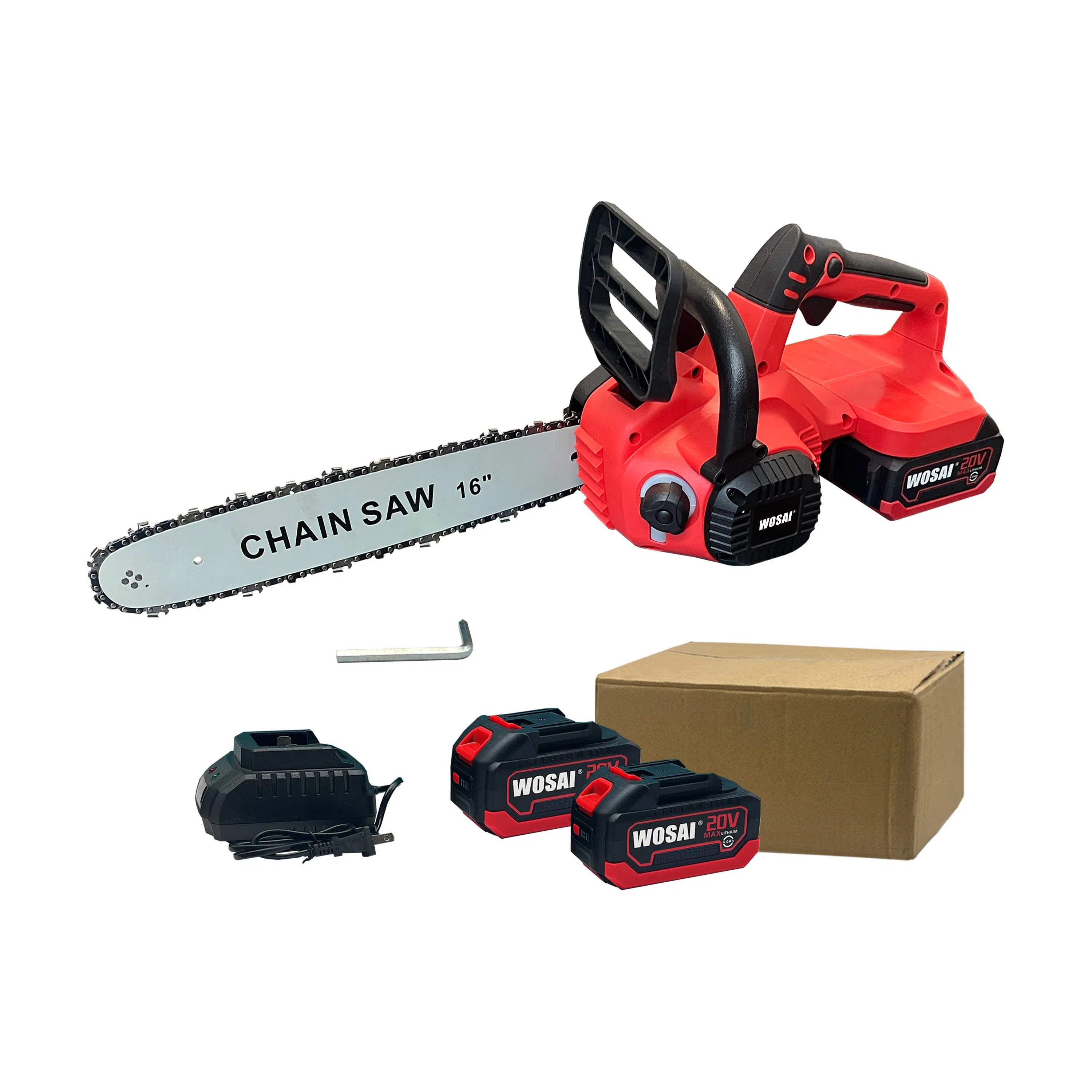 Wosai 16 Inch Brushless Motor Electric Wood Cutting Machine Chain Saw Lithium Chainsaw