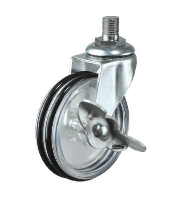 China Castor Factory Light Duty Trolley Wheels 75mm Swivel Thread Stem Polyurethane Caster Wheel