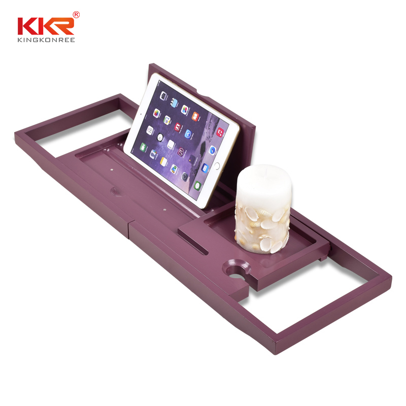 100% Bamboo Over Bathtub Tray Bath Caddy Extendable Natural Bathroom Rack Tray