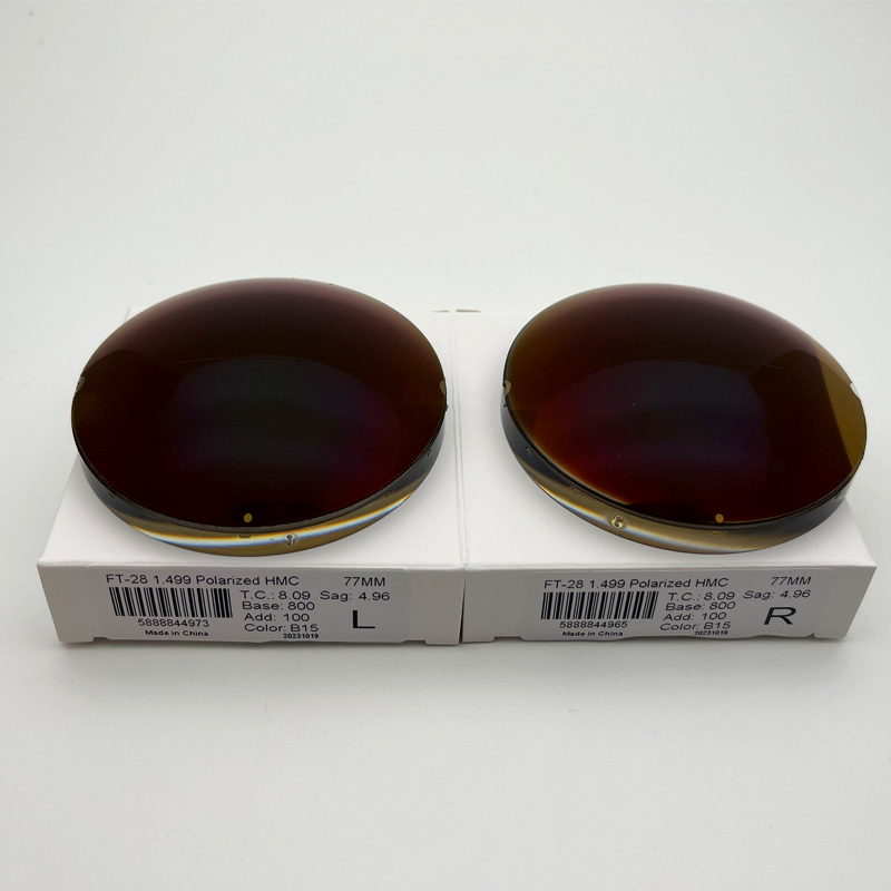 Sf 1.499 Flat Top D28 77mm Polarized Brown Hmc Optical Eyeglasses Lens