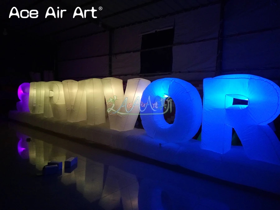 Customized LED Lighting Inflatable Letters Inflatable Alphabet Advertising Billboard Colorful Letters Set Balloon